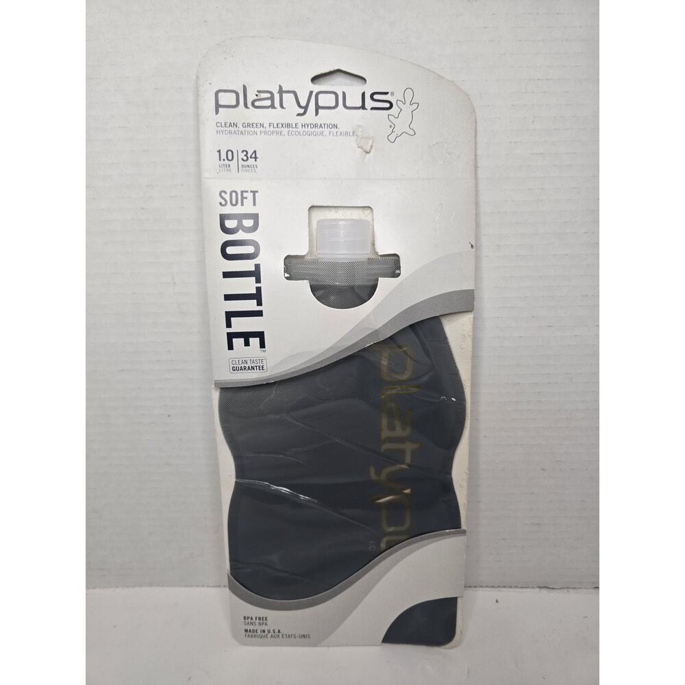 NEW Platypus 1 liter 34 oz Soft Water Bottle Foldable Hiking Traveling Walking